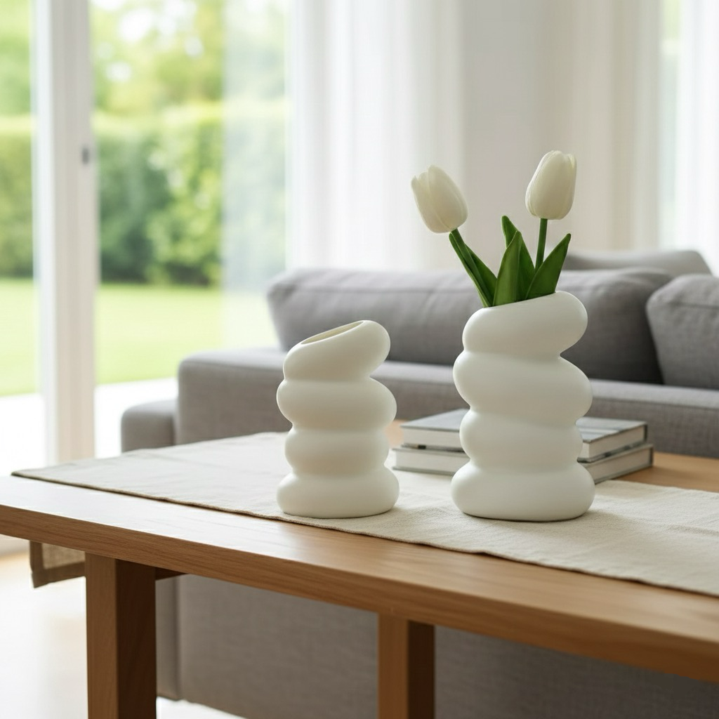 Vase Bulle Blanc Minimaliste